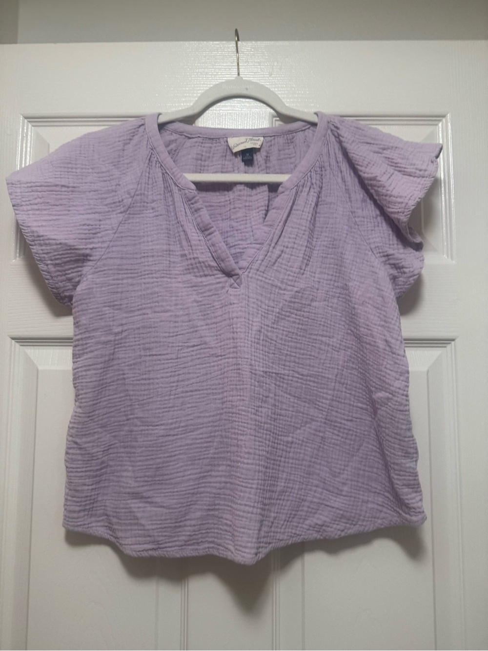 Universal Thread Lavender V-Neck Gauze Top - Picture 3 of 12